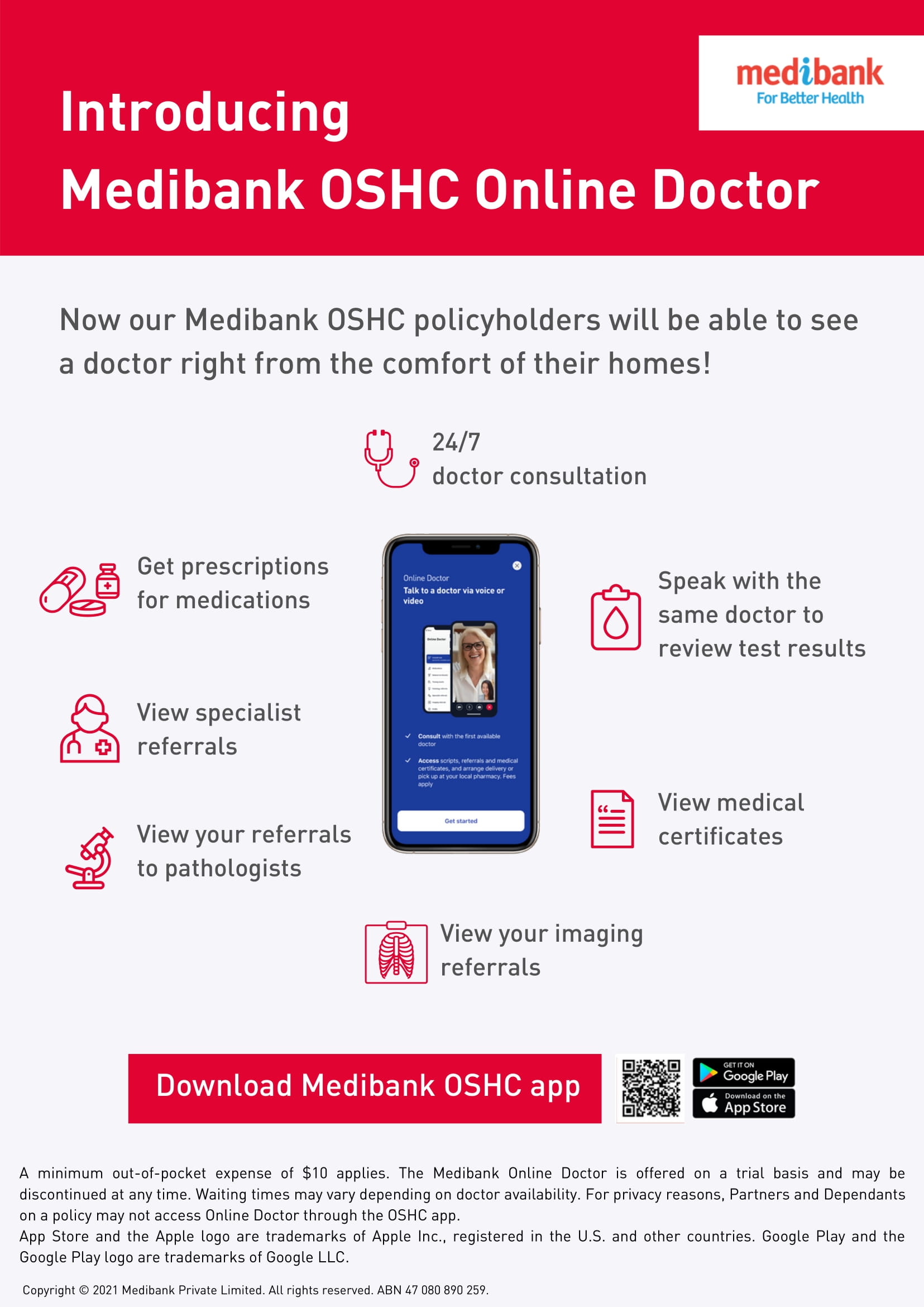 24/7 support with Medibank OSHC Online Doctor